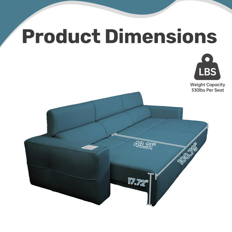 Upholstered 42.72 " Fabric Power Reclining Sectional