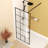 Framed Glass Shower Screen 34" Width X 72"Height With 1/4" 6Mm Silk-Printing Tempered Glass, Aluminum And Support Bar, Shower Door