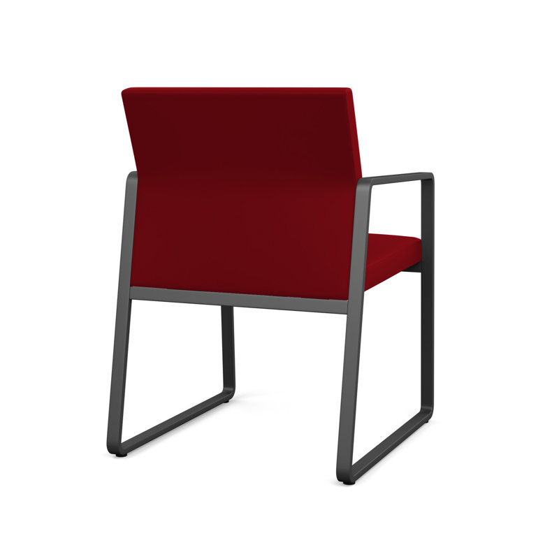 Chaise d'invité Gansett, Anthracite, Vinyle Patriot Plus Bordeaux