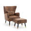 Aamiyah Upholstered Wingback Chair with Footstool