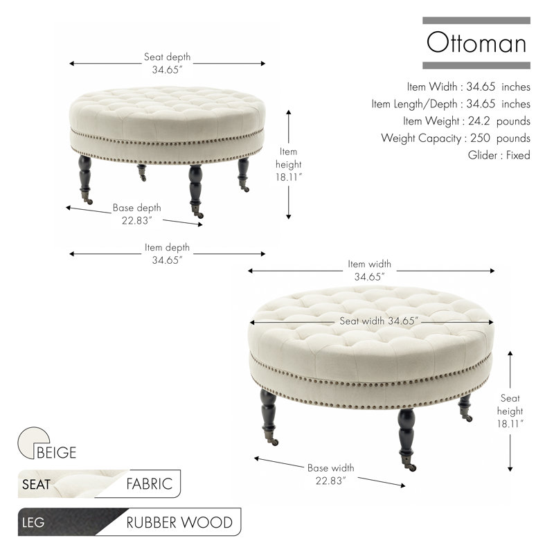 Repose-pieds Ashden, Mélange de polyester beige