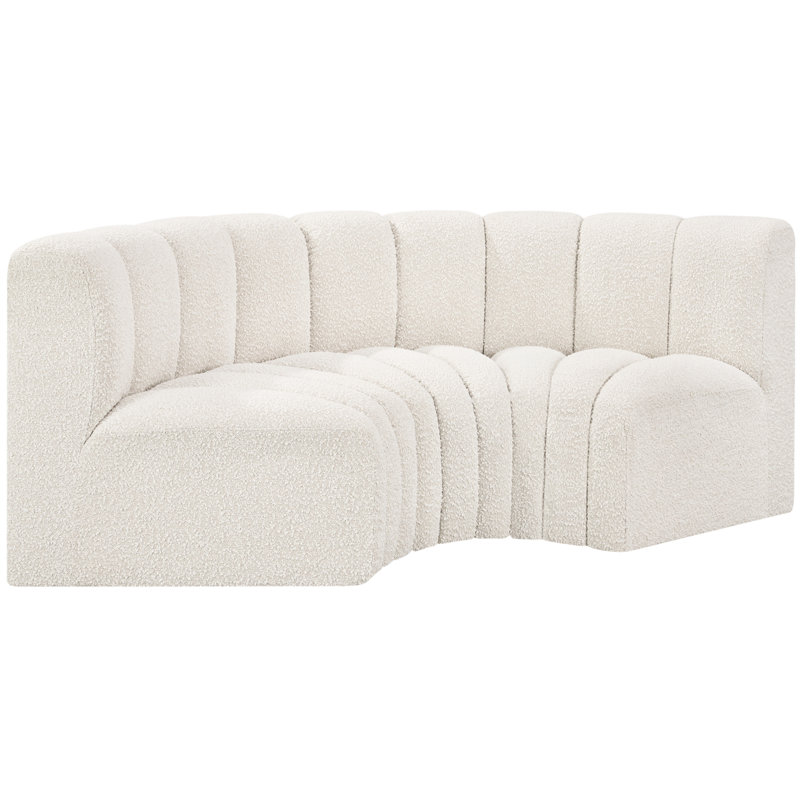 Hollybeth Upholstered Sofa & Chaise, Cream Boucle Fabric