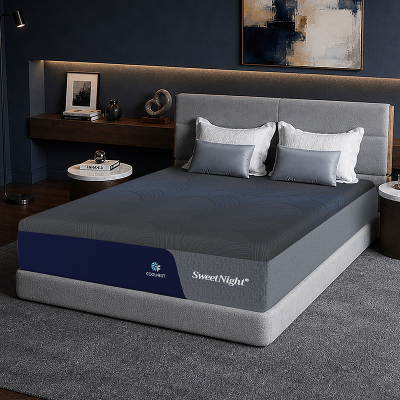 Sweetnight CoolNest Pro 14“ cooling gel memory foam mattress, medium firm, 7-zone support, CertiPUR-US, Twin, 14"