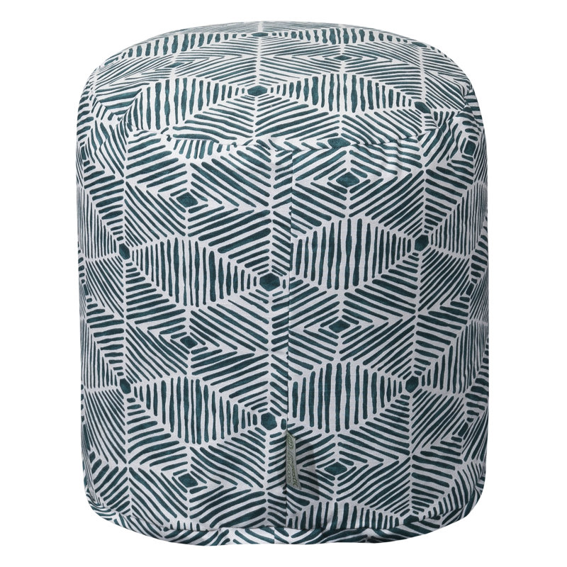 Ashby Upholstered Pouf, Emerald