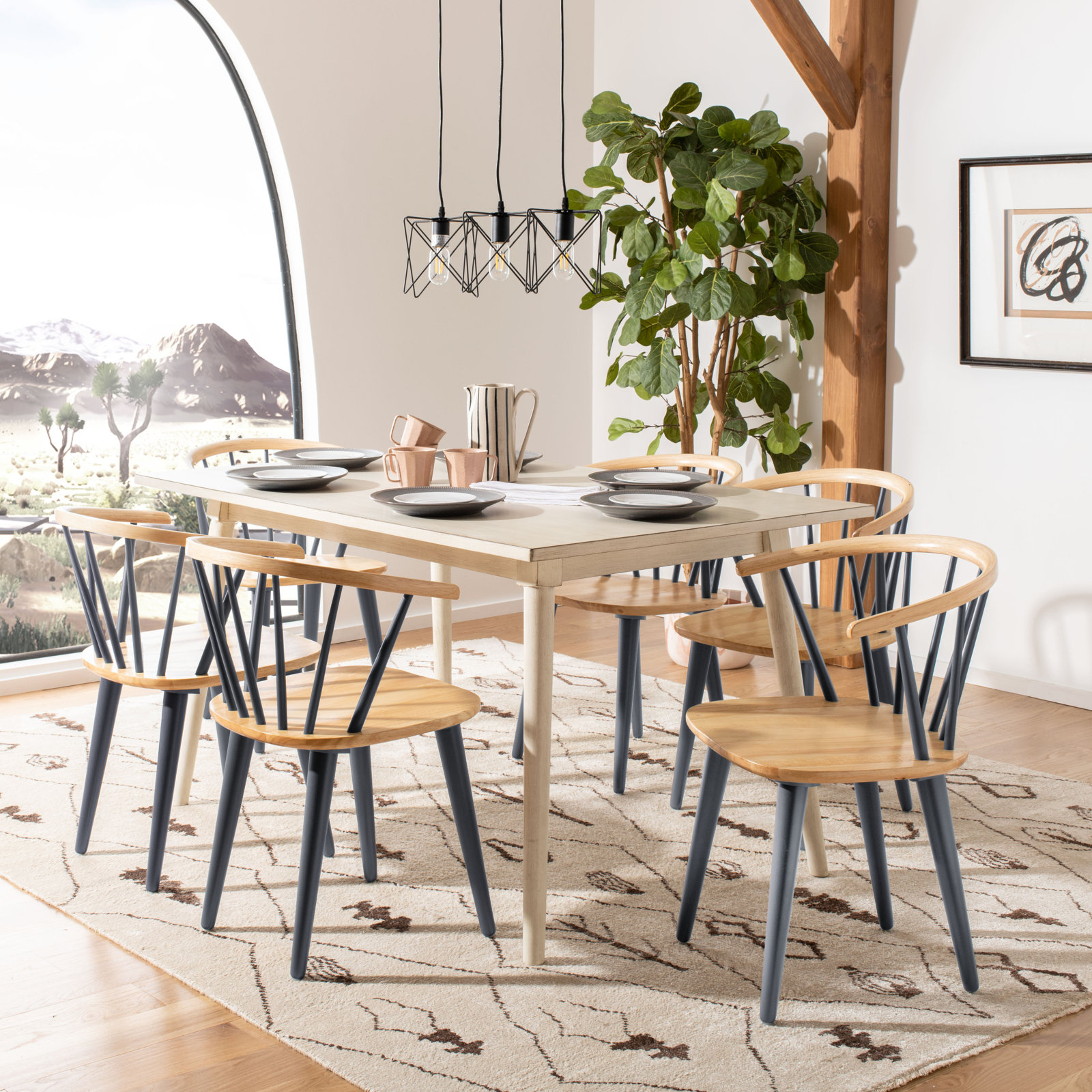 Sheffield Dining Chair, 6 Chairs, Black / Black
