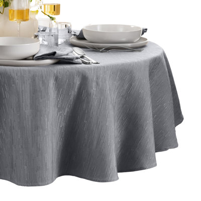 Brosh Solid Texture Water and Stain Resistant Polyester 60" x 84" Oval Tablecloth
