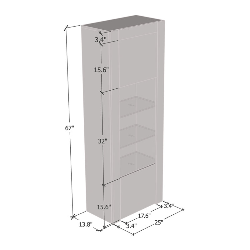 Casey-May 25" Bookcase with LED Lighting, Glass Shelves, Glass Doors, White/Black