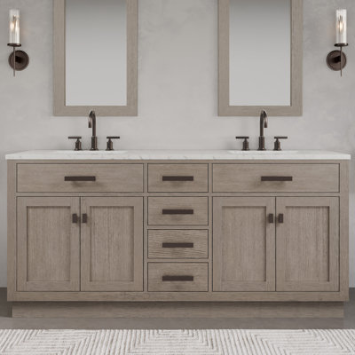 Argenta 72" W x 22" D x 34" H Double Bathroom Vanity