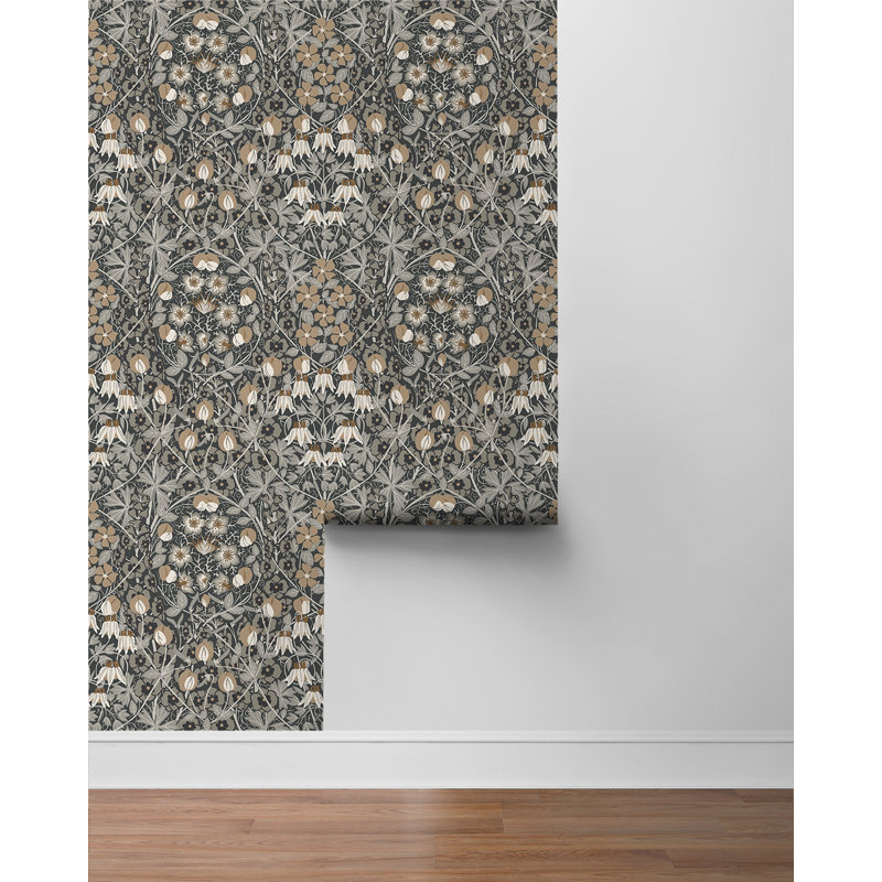 Rouleau de papier peint adhésif L 18 pi x l 20,5 po, Fer forgé / chamois