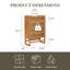  Commode 4 tiroirs avec façades en rotin tissé Talo