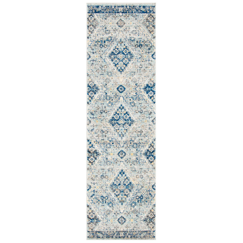 Tapis oriental gris / crème Christa, Tapis de couloir 2 pi 3 po x 6 pi