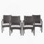 Outdoor PE Rattan Stacking Chair with Iron Frame(Set of 4), Grey