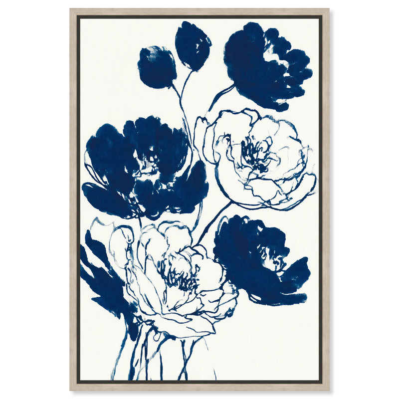 «Inkwell Anemone II», reproduction d'art sur toile encadrée par Art Remedy, cadre en chêne naturel, 16 x 24, 25"H x 17"W