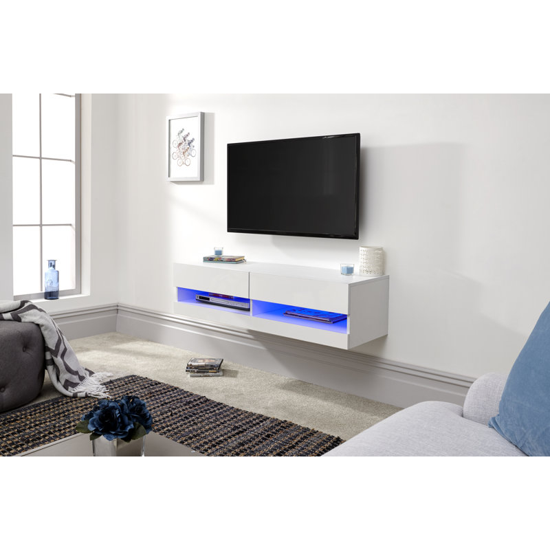 Ruggles Unfinished Floating TV Stand for TVs up to 55", White