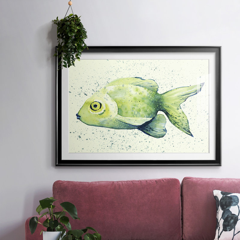 " Speckled Freshwater Fish I ", Black, 15" H x 21" W x 1.5" D