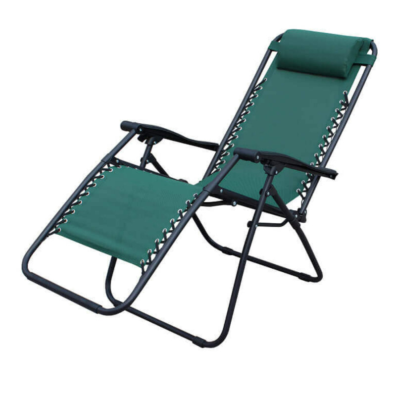 Angeligue Folding Zero Gravity Chair, Green, Black