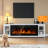 80"TV Stand With 50" Smart Wi-Fi Electric Fireplace, Entertainment Center Fits TVs Up to 90", Adjustable Shelves & Glass Doors-615684867-615684868