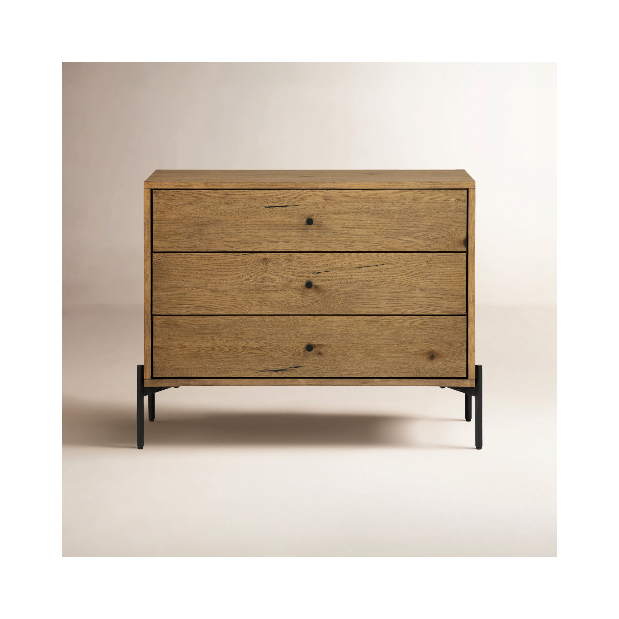 Aceton 3 - Drawer Nightstand, Amber Oak Resin