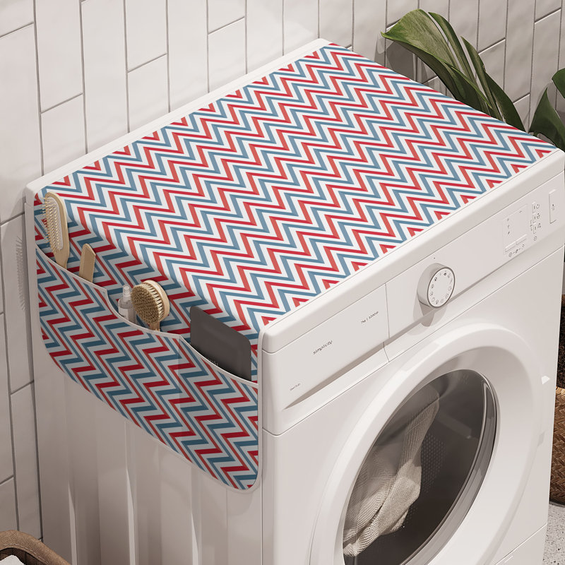 East Urban Home Retro - Ensemble de 2 machines à laver 47 po x 18,5 po - bleu pâle / rouge
