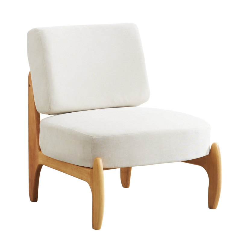 Chaise d'appoint Teddy, Brun, Lin beige