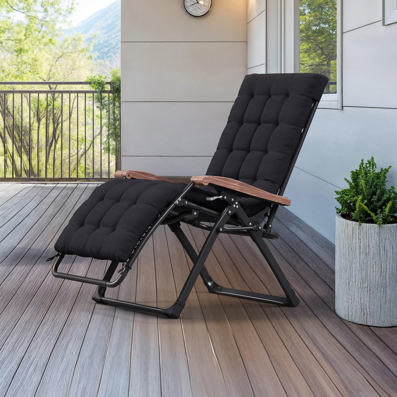 Chaise inclinable d'extérieur PURPLE LEAF, Noir