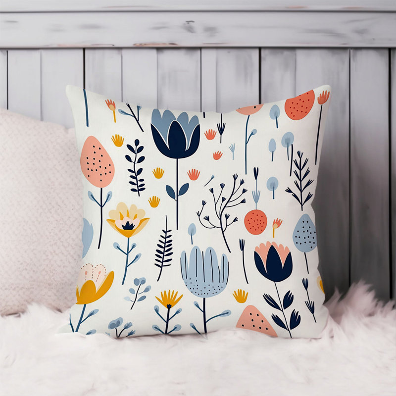 Animals William Morris Birds Damask Pattern I Cottage, 18"H x 18"W, Botanical Scandinavian Flower Pattern VIII
