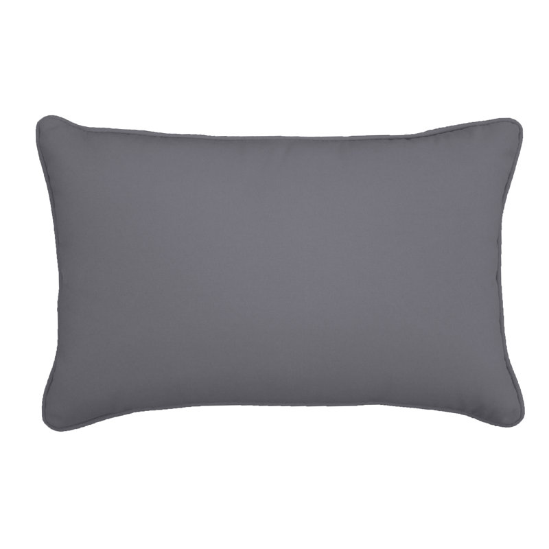 Sunbrella® Outdoor Reversible Throw Pillow, Canvas Charcoal Sunbrella® Canvas, 13" H x 21" W