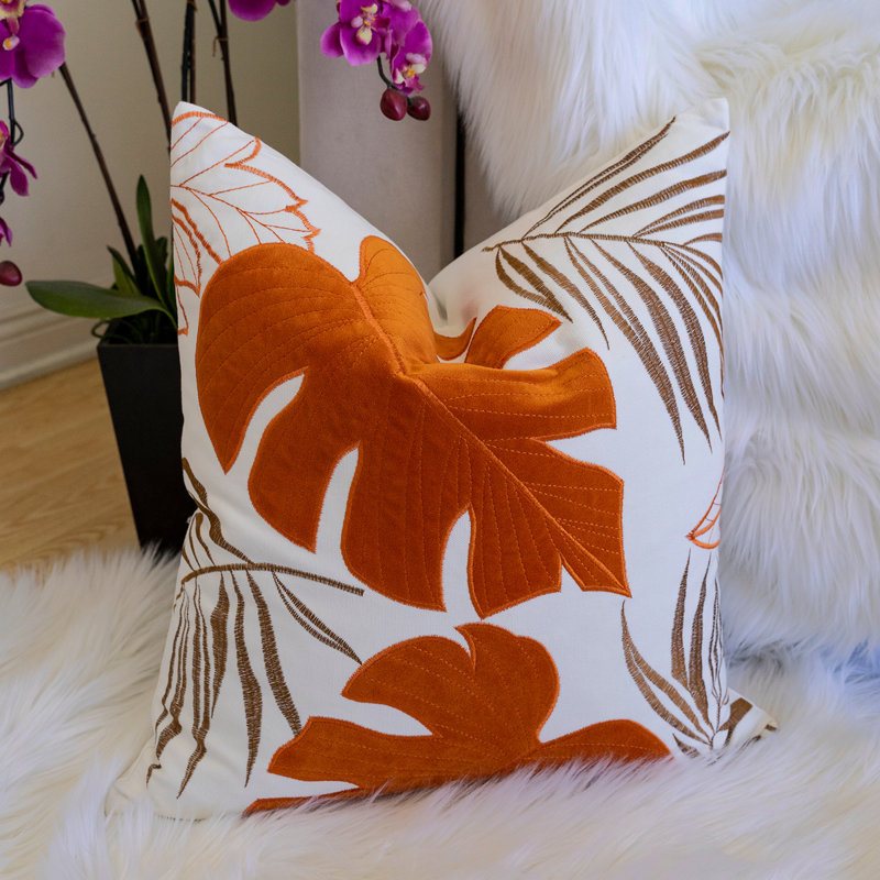 Coussin décoratif Autumn Vibes, Carré 20 po, Floral épices