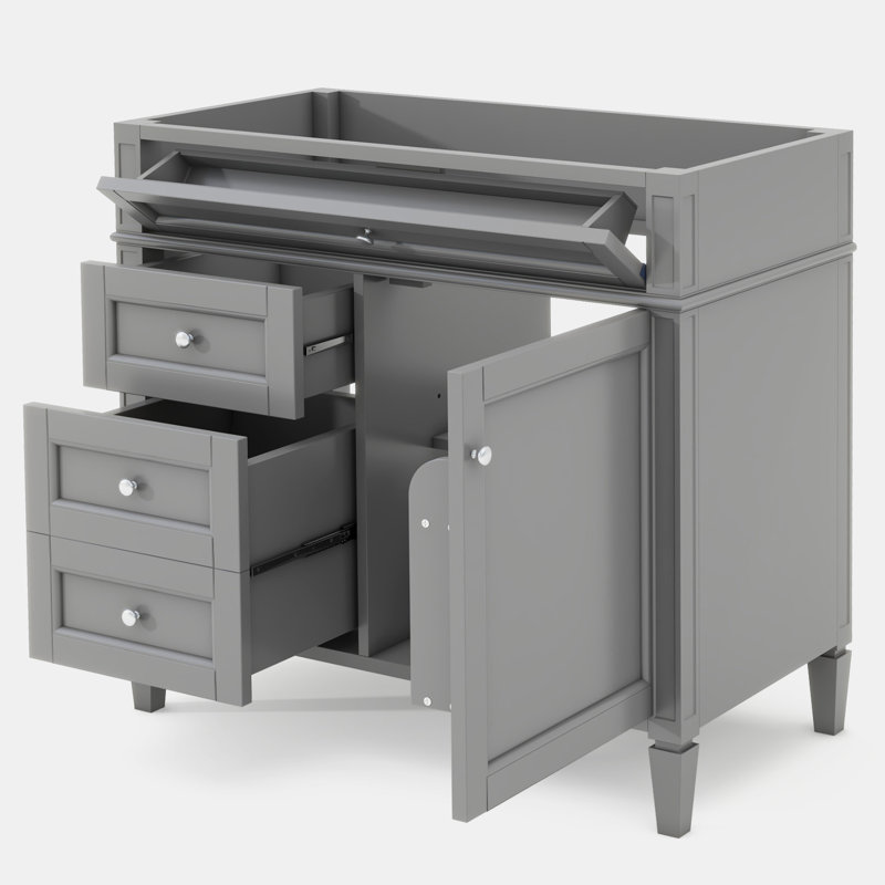 Base de meuble-lavabo simple 35 po seulement, Gris