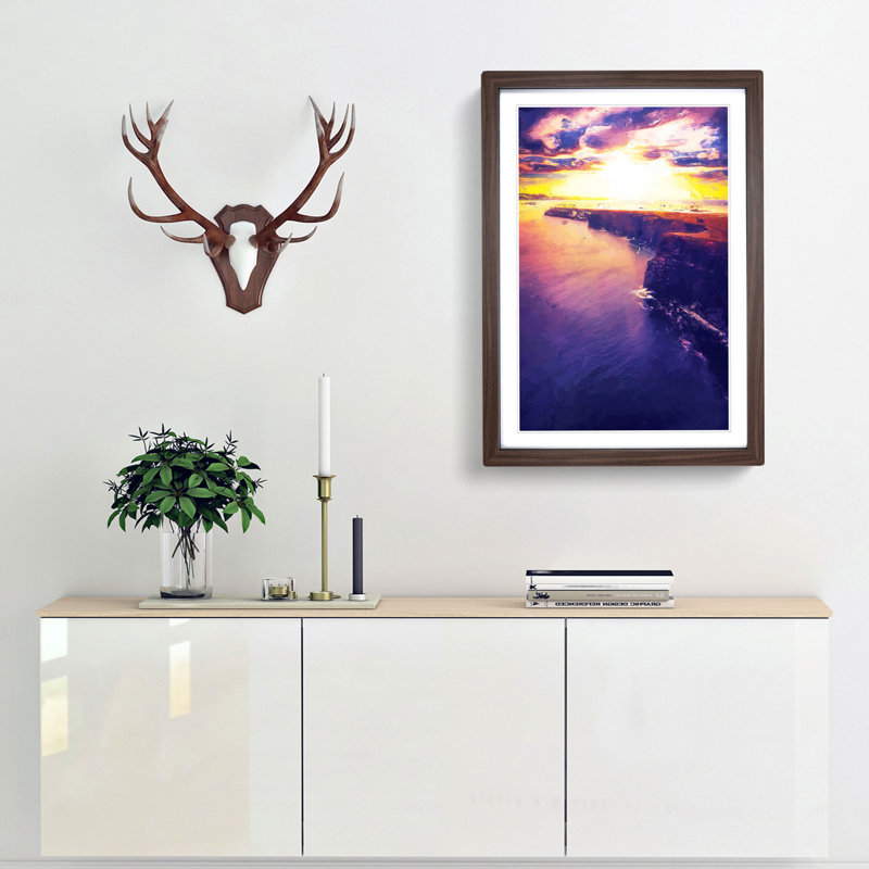 Sunset - Picture Frame Graphic Art Print, 87cm H x 62cm W x 2cm D, Walnut Framed