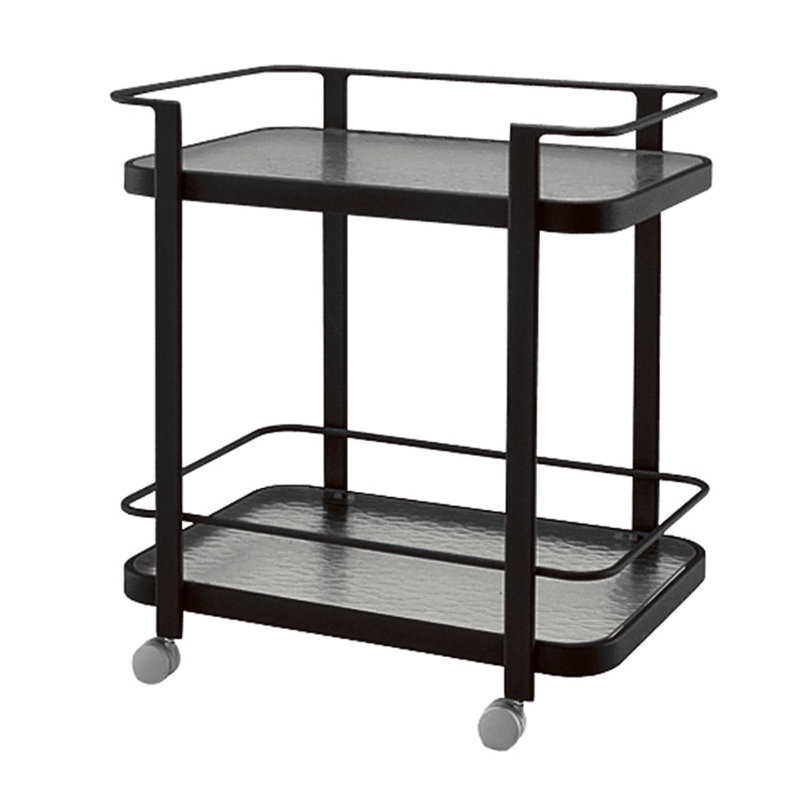 Et Cetera Metal Bar Cart, Textured Black