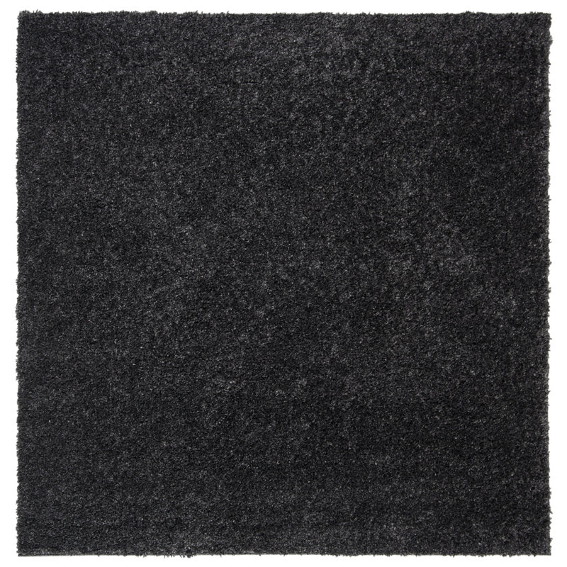 Peake Shaggy Area Rug, Dark Grey, Square 122 cm
