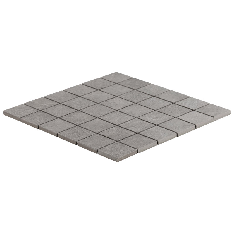 Monolith 11.81 In. X 11.81 In. Matte Porcelain Mosaic Floor And Wall Tile (0.96 Sq. Ft. / Each), Silver Gray