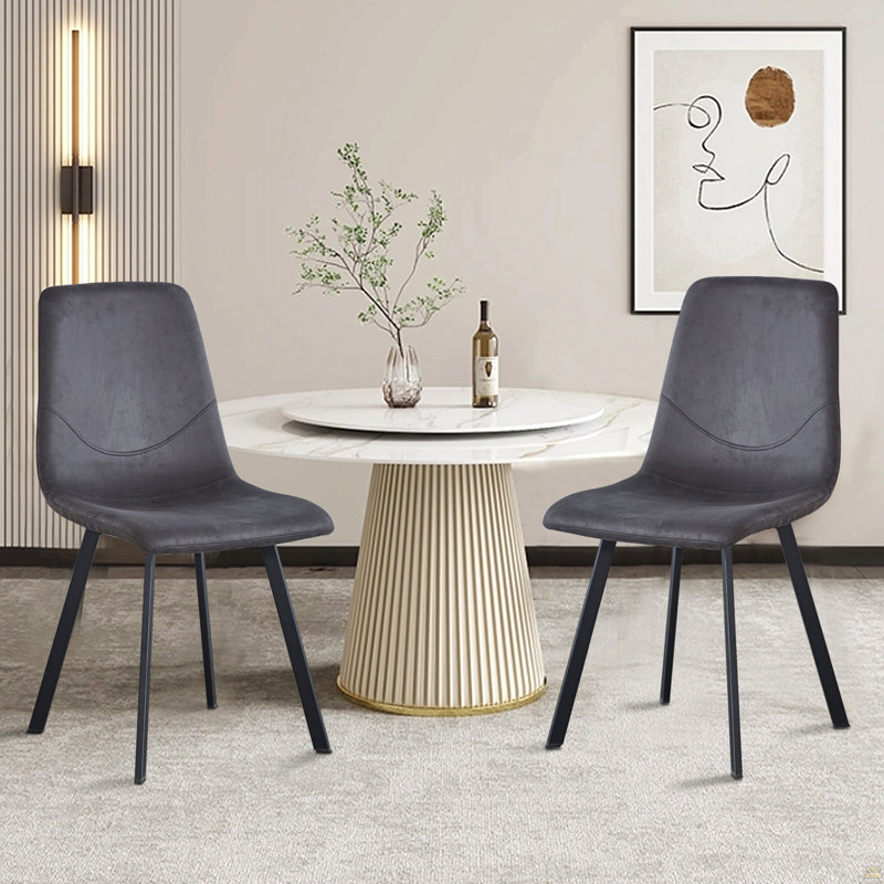Ensemble de 2 chaises de salle à manger, pieds modernes en métal