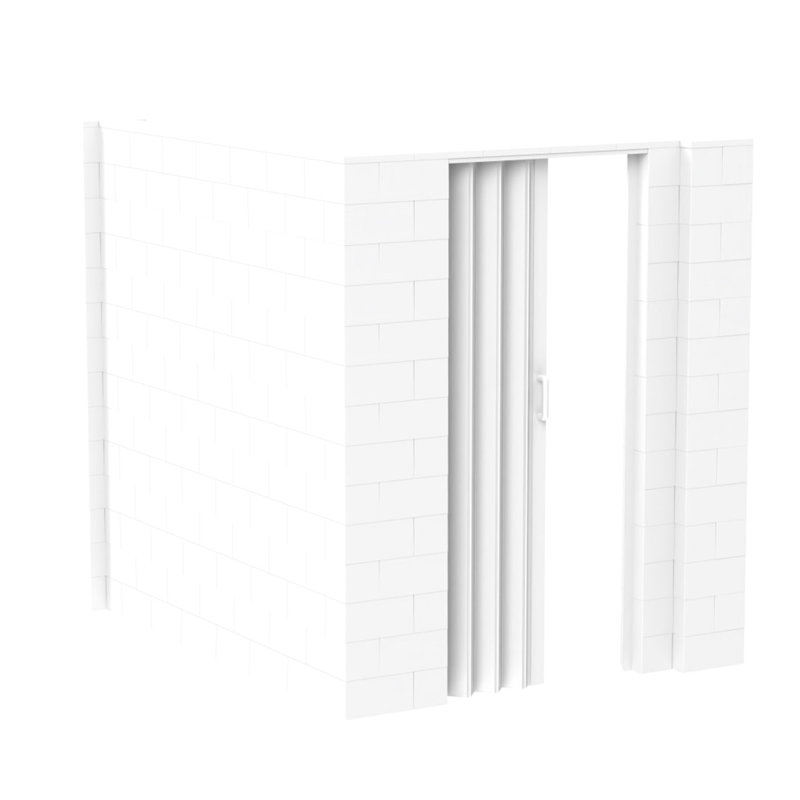 Ensemble mural en forme de L avec porte Everblock, H 84 po x l 96 po x P 72 po, Blanc