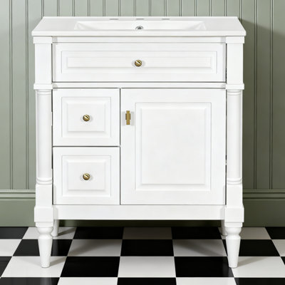 Meuble-lavabo 30 po avec lavabo, blanc