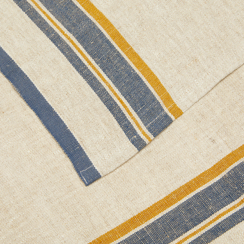 Serviette Camron, Naturel / bleu