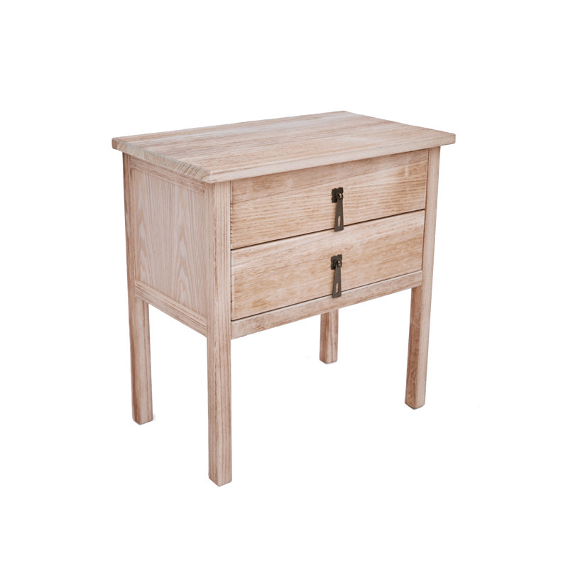 Albie 54cm W Particle Board / Chipboard Bedside Table, Light Wood