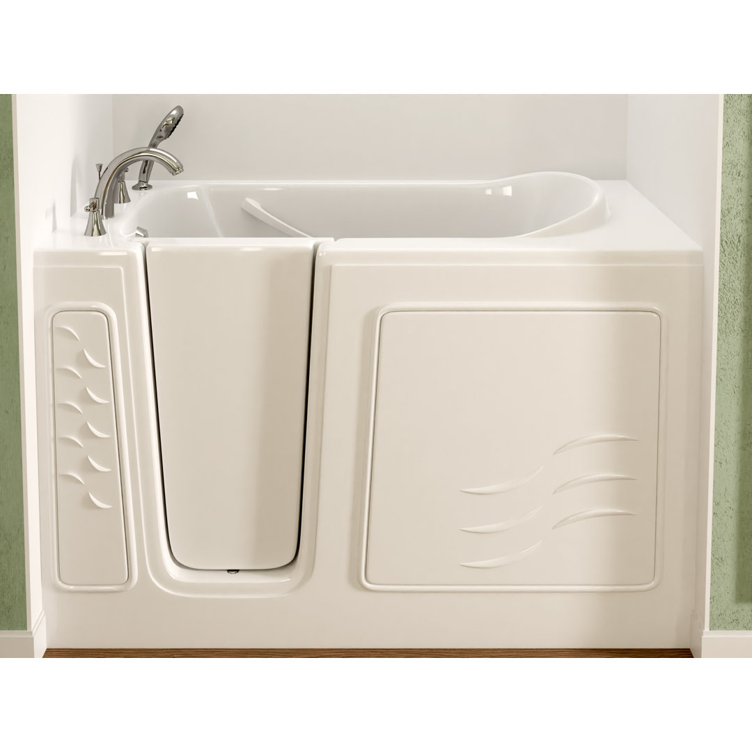 Tucson 60'' x 30'' Walk-in Soaking Porcelain Enameled Steel Bathtub with Faucet Therapeutic Tubs