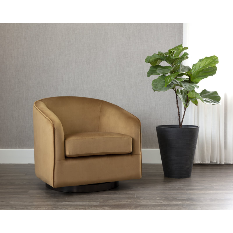 FAUTEUIL PIVOTANT Saiya - BRONZE FONCÉ - SKY GOLD