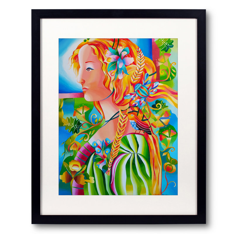 La vendeuse de fleurs par Mairim Perez Roca, H 21,25 po x l 17,25 po x P 0,875 po