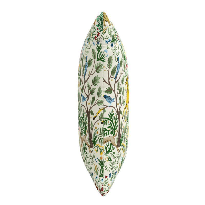 Foxe Toile Outdoor Reversible Throw Pillow, 18" x 18", Green