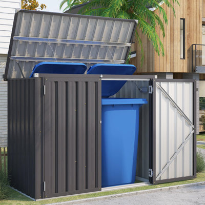 5 Ft. W X 3 Ft. D Metal Horizontal Garbage Shed