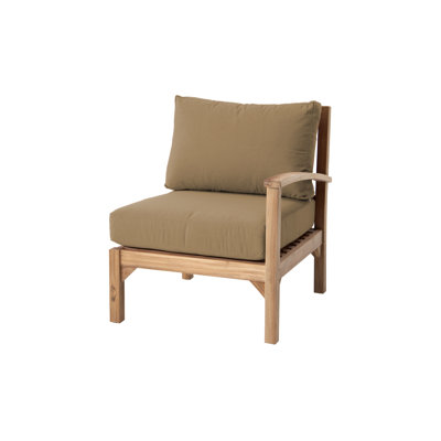 Chaise longue d'extérieur en teck avec coussins Sunbrella Huntington