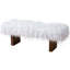 Banc Henley en fourrure kaki blanche