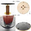 Table de salle à manger ronde 33 po de luxe avec piédestal multicouche en noyer et base en or brossé - disponible en verre, marbre, marbre chaud et dessus en marbre noir-927564790
