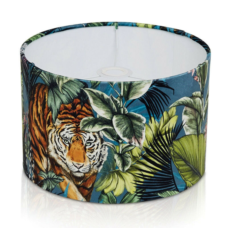 1 25cm H Velvet Drum Lamp Shade ( Screw On ) in Velvet, 22cm H x 35cm W x 35cm D