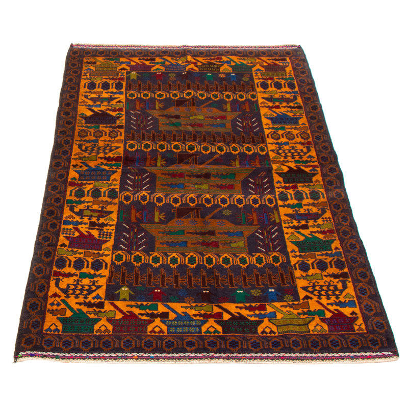 Tapis bleu marine foncé Rare War 4 pi 0 po x 6 pi 8 po