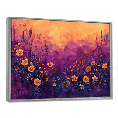 Allegro mauve fleur de minuit champ de fleurs II - Art mural fleurs sauvages