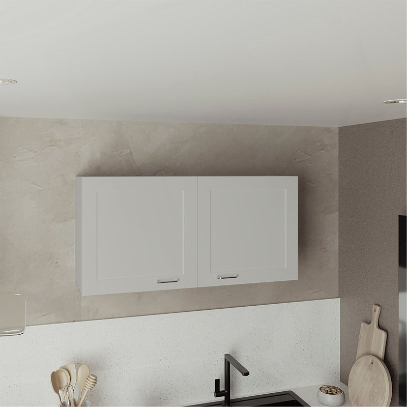Armoire de rangement Zurich, double porte, large, une tablette, cuisine, armoire de rangement, Blanc